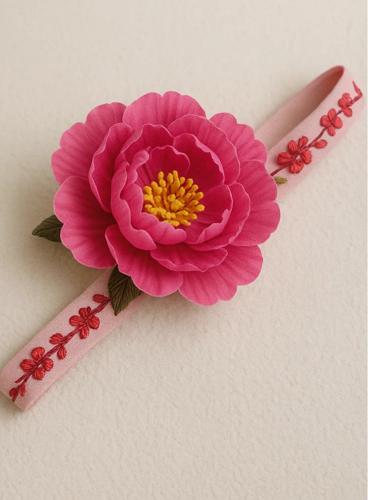 Blumen Spitzen Baby-Haarband mit elegantem Blütenblatt-Design