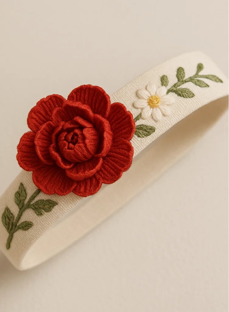 Abnehmbare Blumen-Handgemachte Plüsch-Haarband für Mädchen