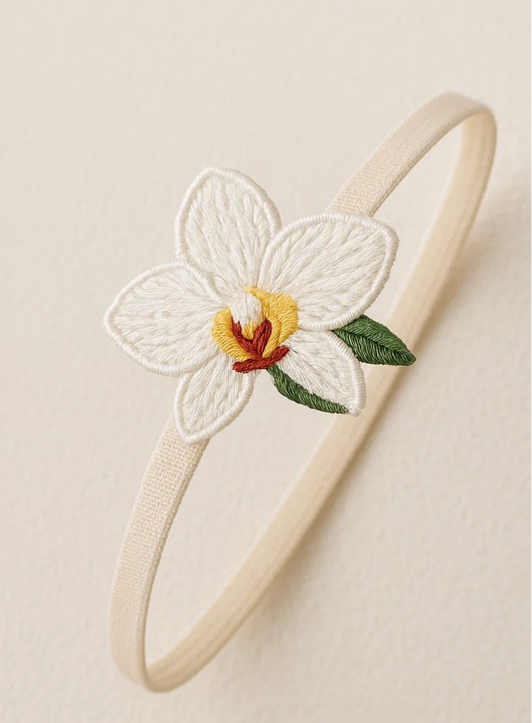 Faixa de cabeça floral de luxo para bebês com faixa de cetim macio