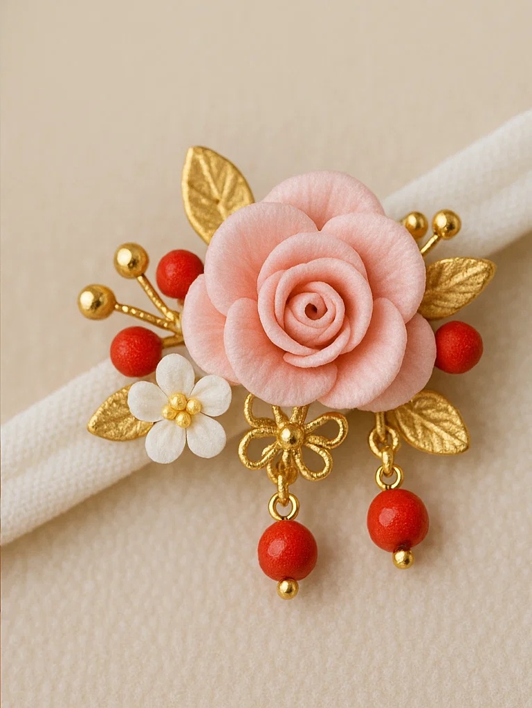 Cinta para bebé hecha a mano con flor rosa y mariposa, elegante diadema floral para niñas