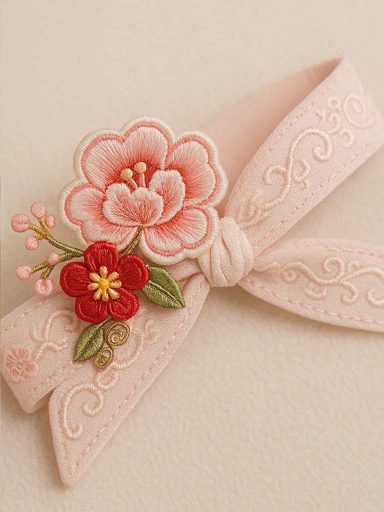 Faixa de cabelo para bebê feita à mão com flor rosa e borboleta, elegante faixa floral para meninas