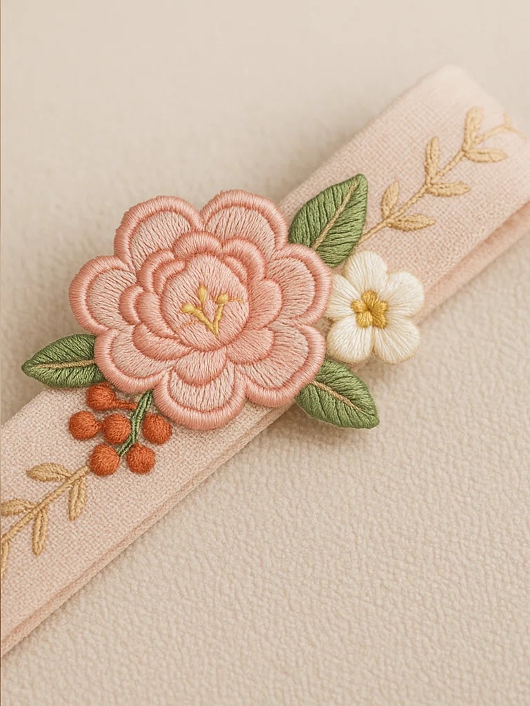 Handgemachtes Baby-Stirnband mit rosa Blume und Schmetterling, elegantes florales Stirnband für Mädchen