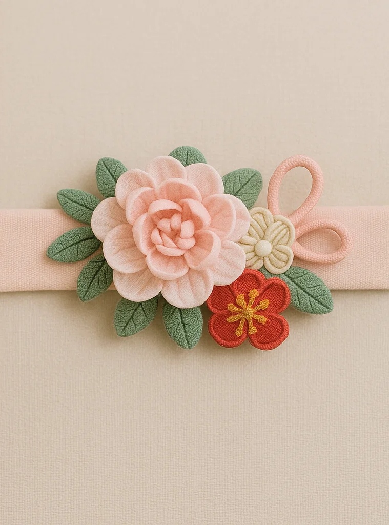 Bandeau bébé fait main avec fleur rose et papillon, élégant bandeau floral pour fille