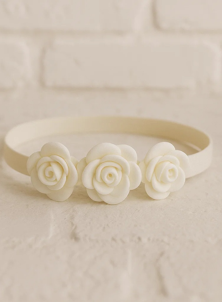 Floral Baby Headband with Handcrafted Rose Design