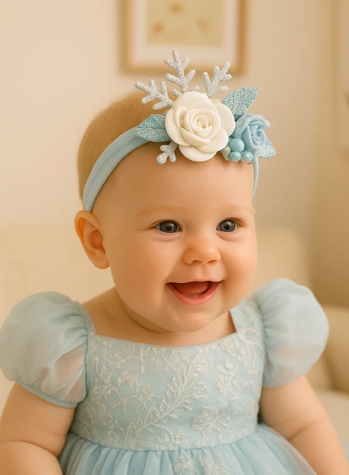 Faixa de cabelo para bebê bordada à mão com rosas, elegante faixa floral rosa para recém-nascidos