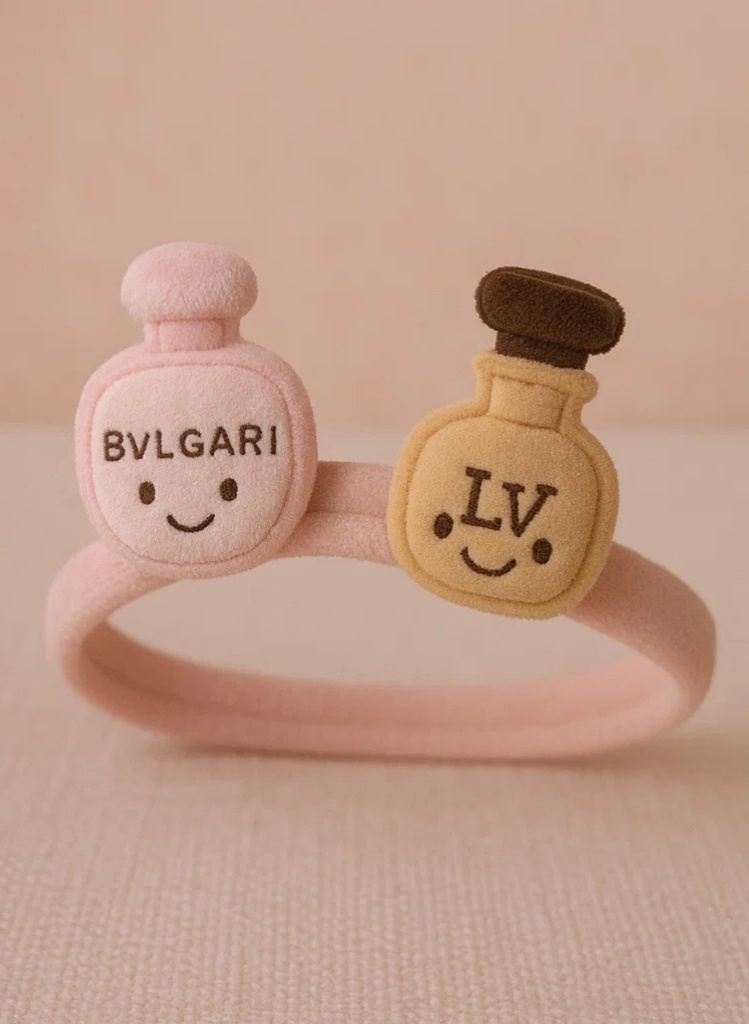 BVLGARI＆Louis Vuitton香水ボトルデザインのプラッシュベビーヘッドバンド（幼児用）