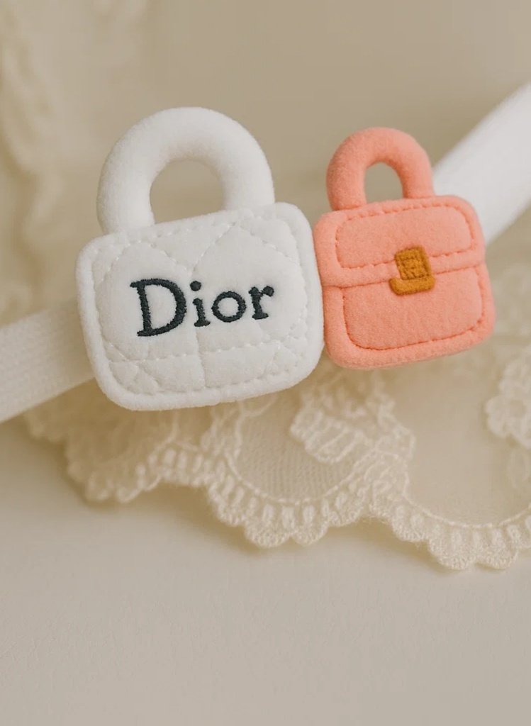 Dior & Peach Cartoon Plush Baby Headband – Super Soft & Fashionable
