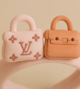 Cute Baby Headband with Louis Vuitton-Inspired Bags Design (Pink)