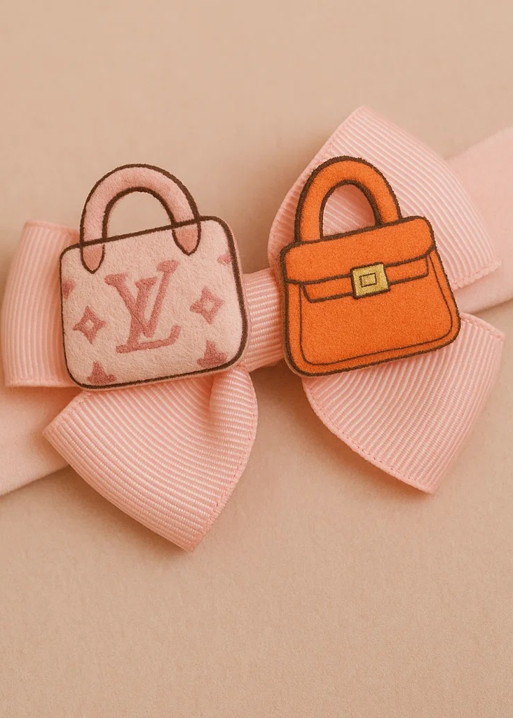 Baby Girl Headband with Plush LV and Handbag Design