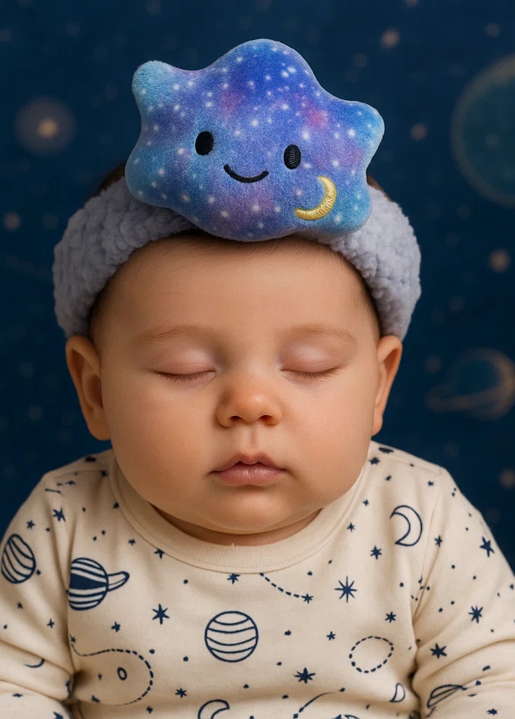 Galaxy Cloud Plush Baby Headband – Soft Newborn Photo Prop