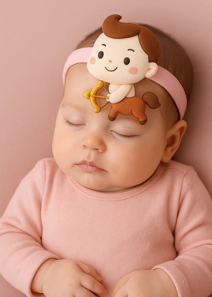 Sagittarius Plush Baby Headband – Soft Newborn Photo Prop
