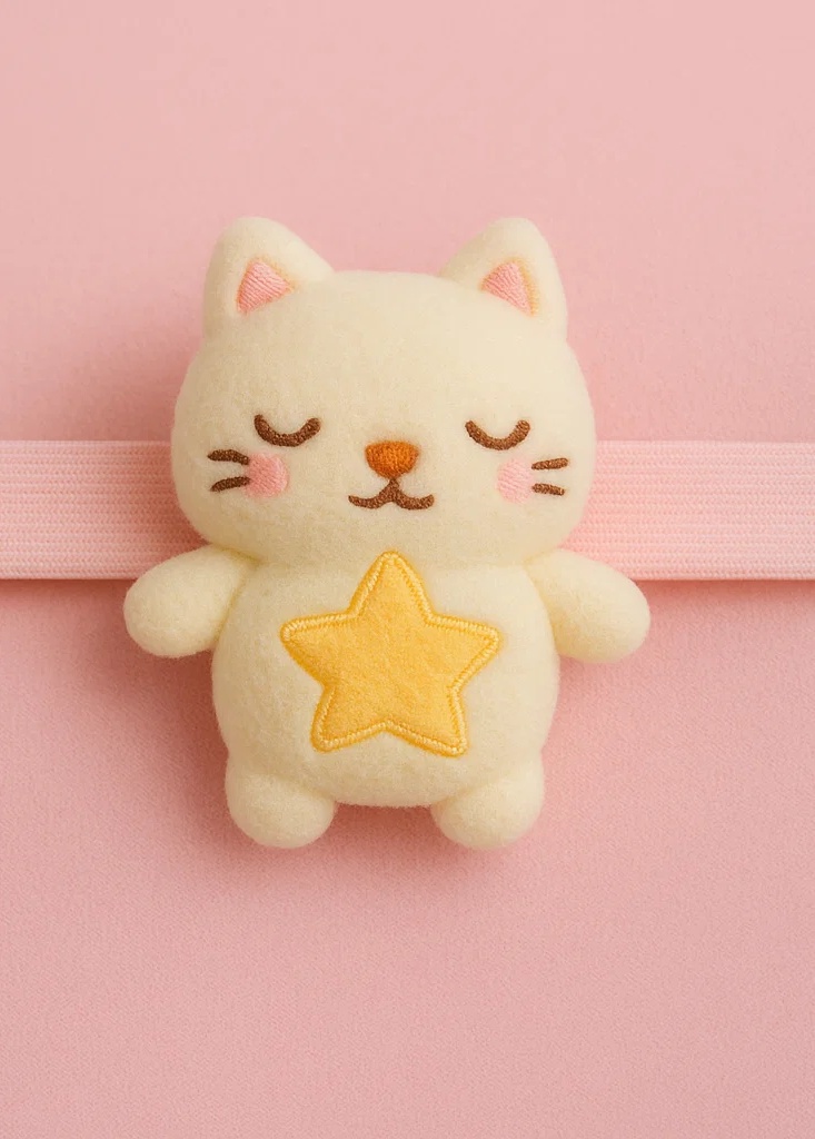 Star Cat Plush Baby Headband – Soft Newborn Photo Prop