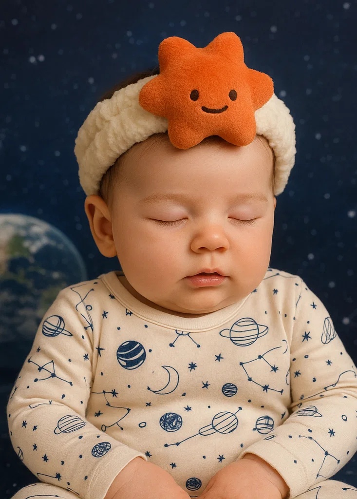 Diadema de peluche para bebé con estrella Betelgeuse
