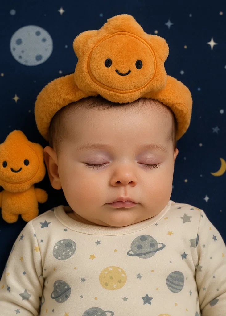 Plüsch-Baby-Stirnband mit Betelgeuse-Stern