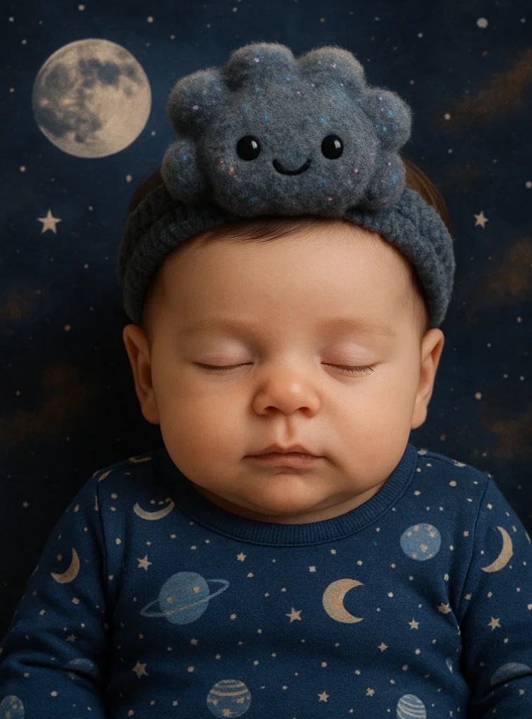 Cloud Plush Baby Headband – Soft Newborn Photo Prop
