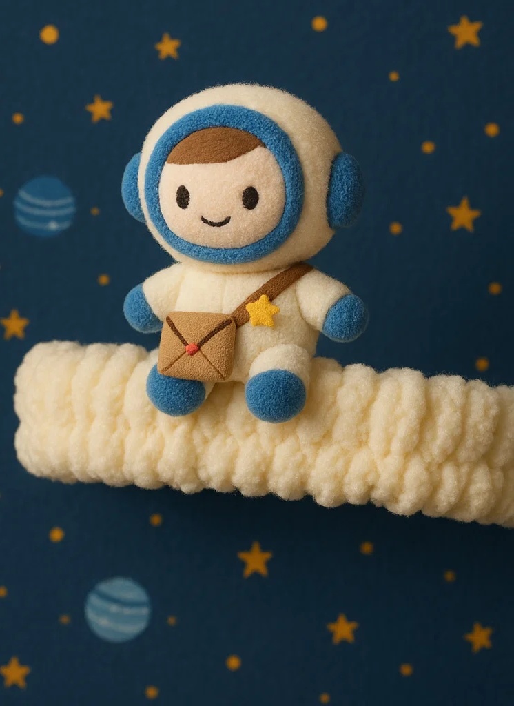 Faixa de cabeça para bebê astronauta de pelúcia – Acessório fofo e macio para fotografia de recém-nascidos
