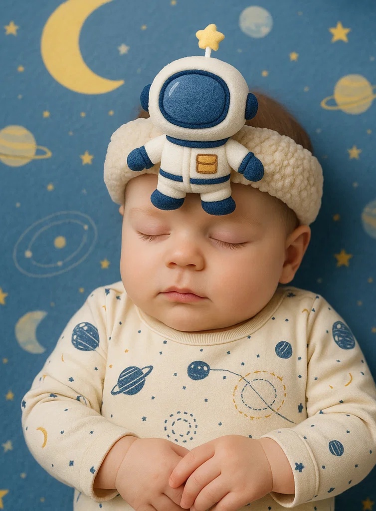 Pehme ja armas astronauti plush beebi peapael – Täiuslik vastsündinu fotograafiaks