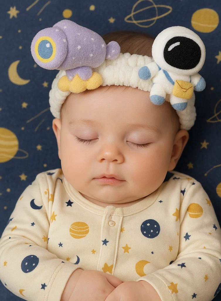 Baby Astronauten- und Teleskop-Stirnband