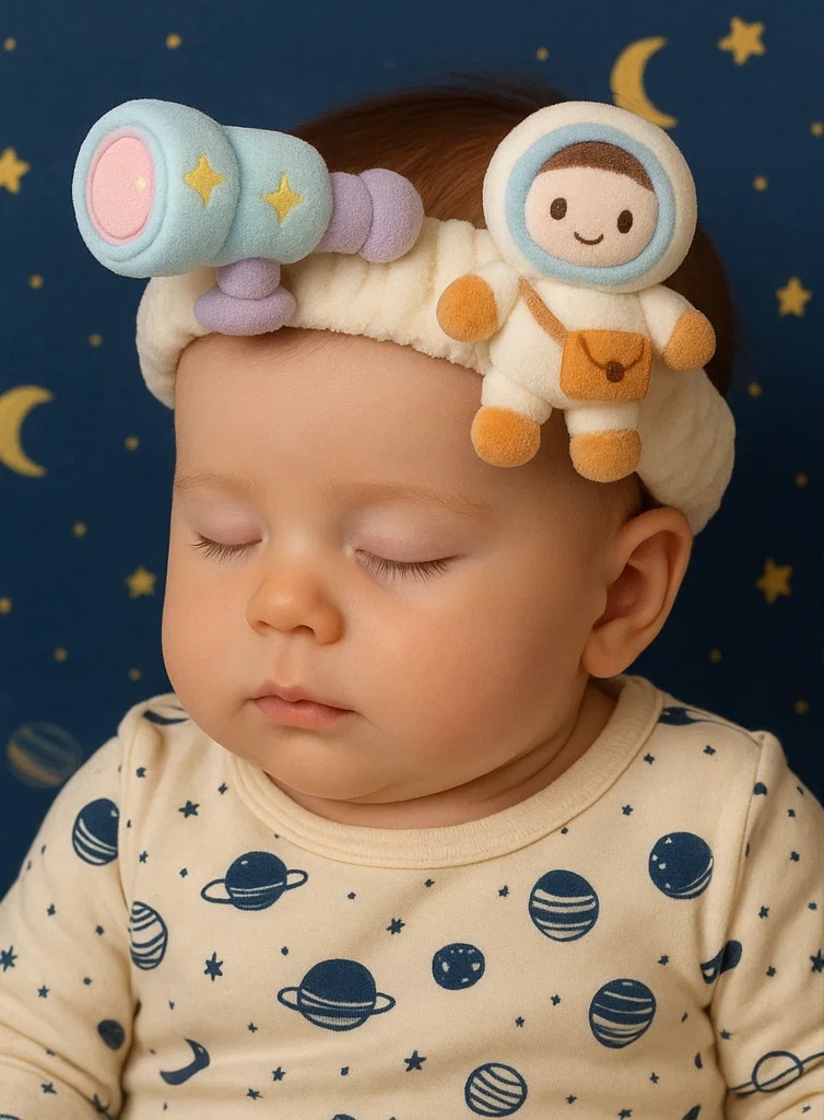 Beebi astronaut ja teleskoop peapael