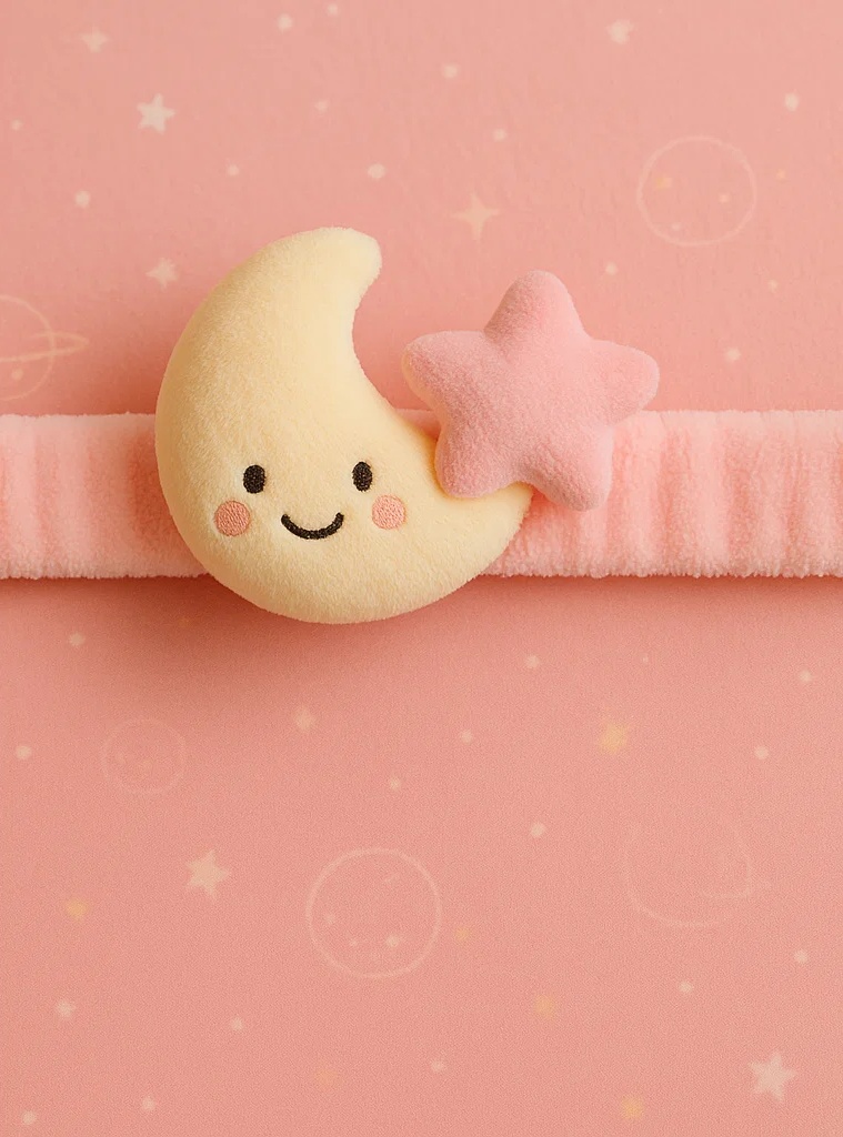 Moon and Star Plush Baby Headband – Soft Infant Headwear for Newborn Photography