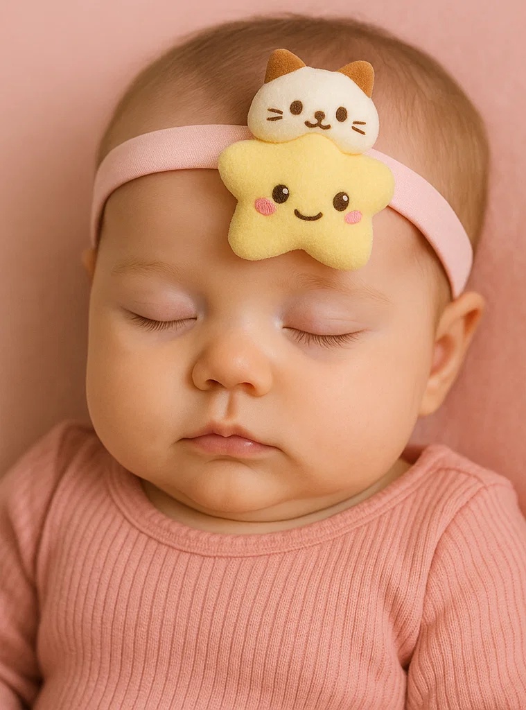 Cat and Star Plush Baby Headband – Adorable Soft Infant Hairband for Baby Girls