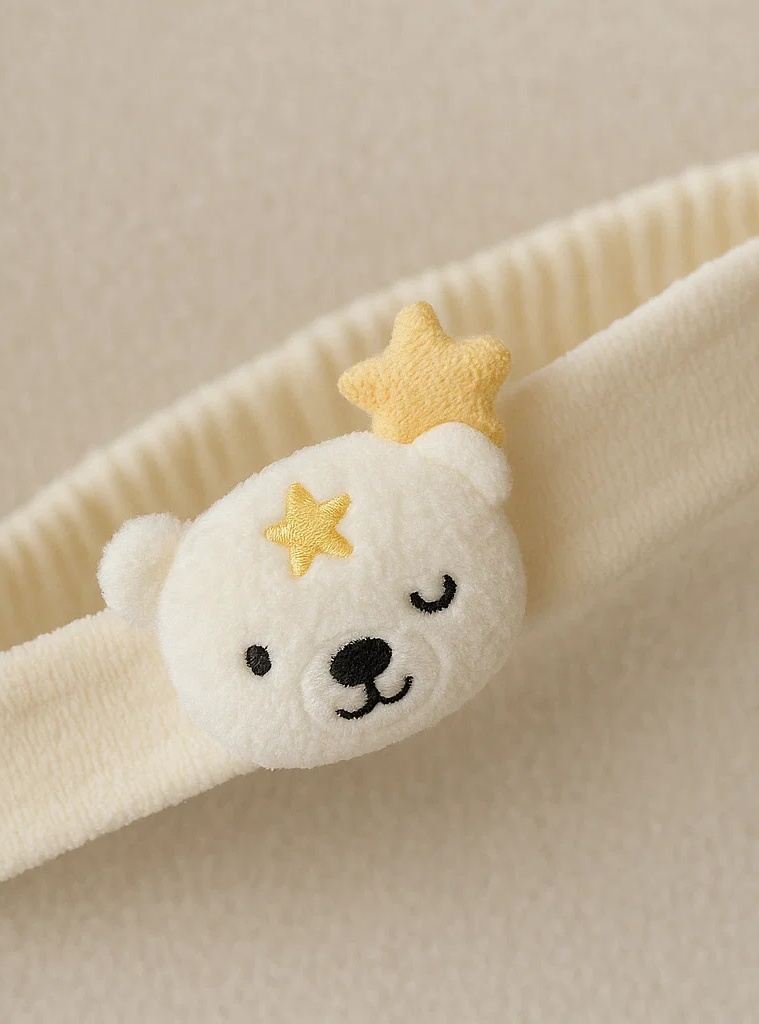 Bear and Star Plush Baby Headband – Soft Cute Infant Hairband for Newborn Photos