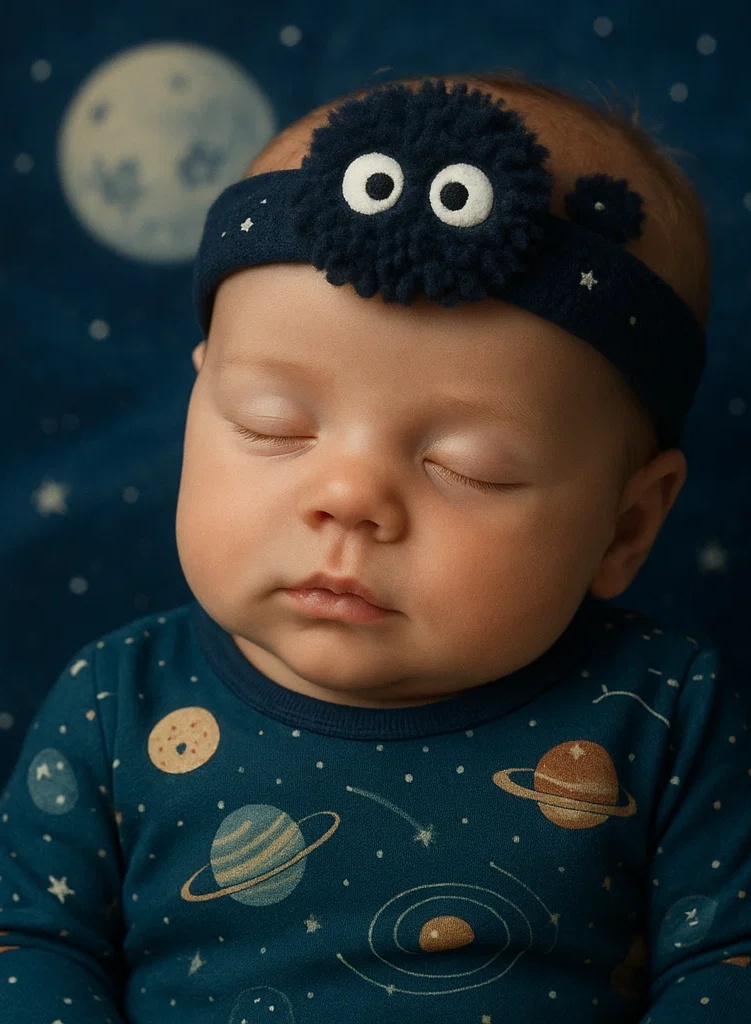 Cosmic Dust Plush Baby Headband – Cute and Soft Baby Headwear for Newborn Photography