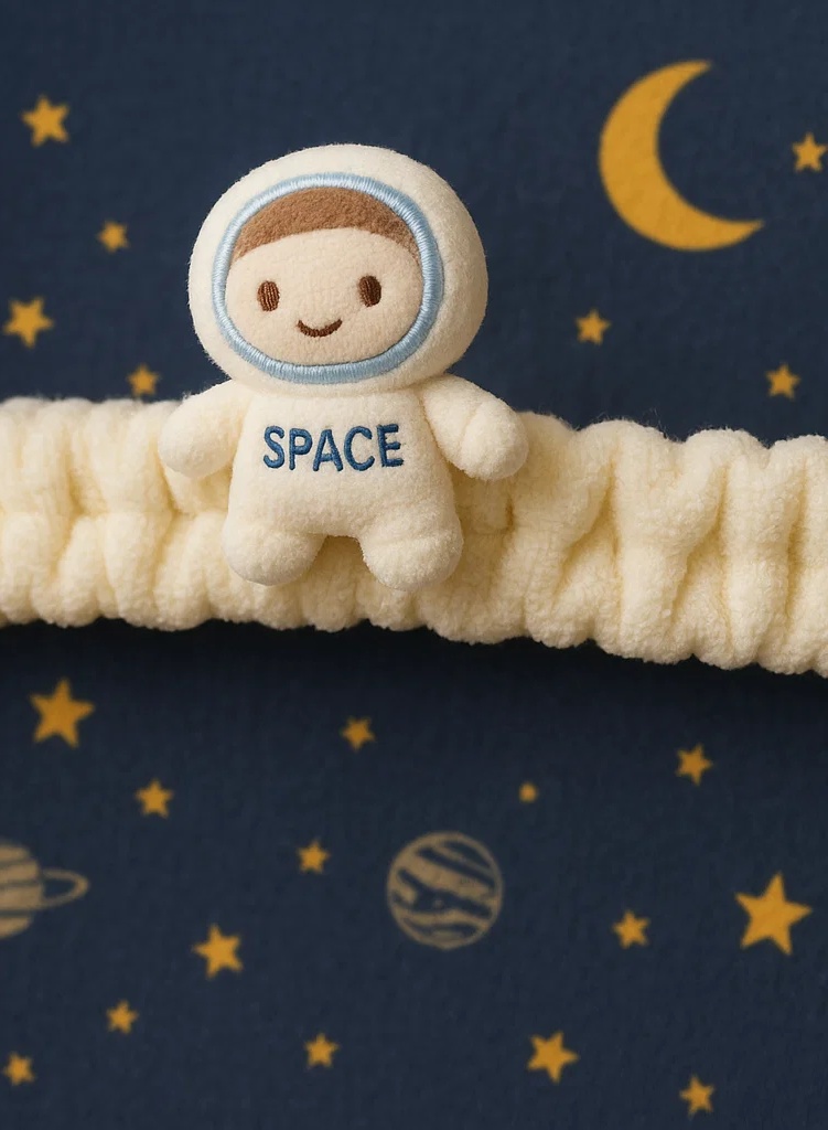 Bandeau en peluche Astronaute pour bébé – Accessoire mignon et doux pour les photos de nouveau-nés