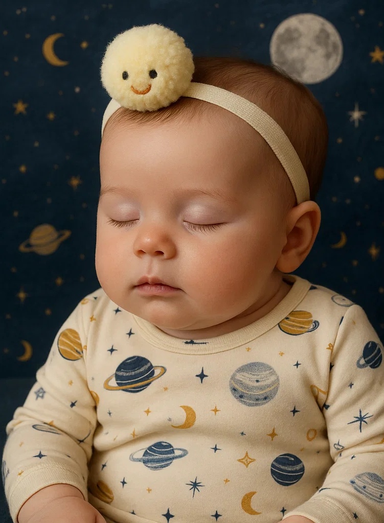 Moon Plush Baby Headband – Cute and Soft Baby Headwear for Newborn Photography