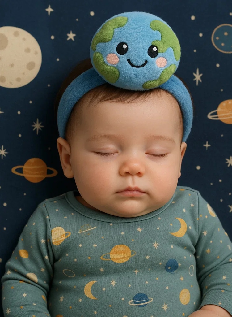 Earth Plush Baby Headband – Cute and Soft Headwear for Newborn Photography