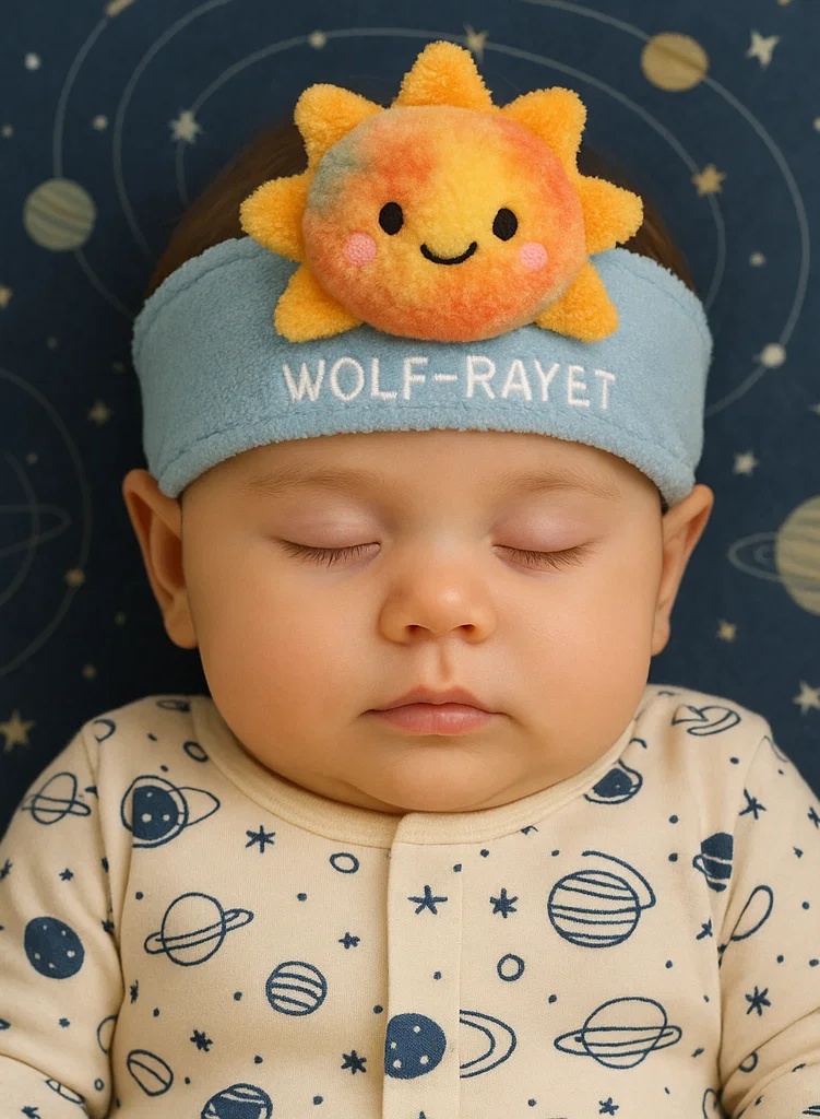 Wolf-Rayet Star Plush Baby Headband – Cute Space-Themed Headband for Newborn Photography