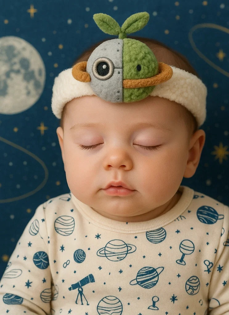 Planet Plüsch Baby Stirnband – Niedliches und Weiches Baby Kopfband für Neugeborenen-Fotografie