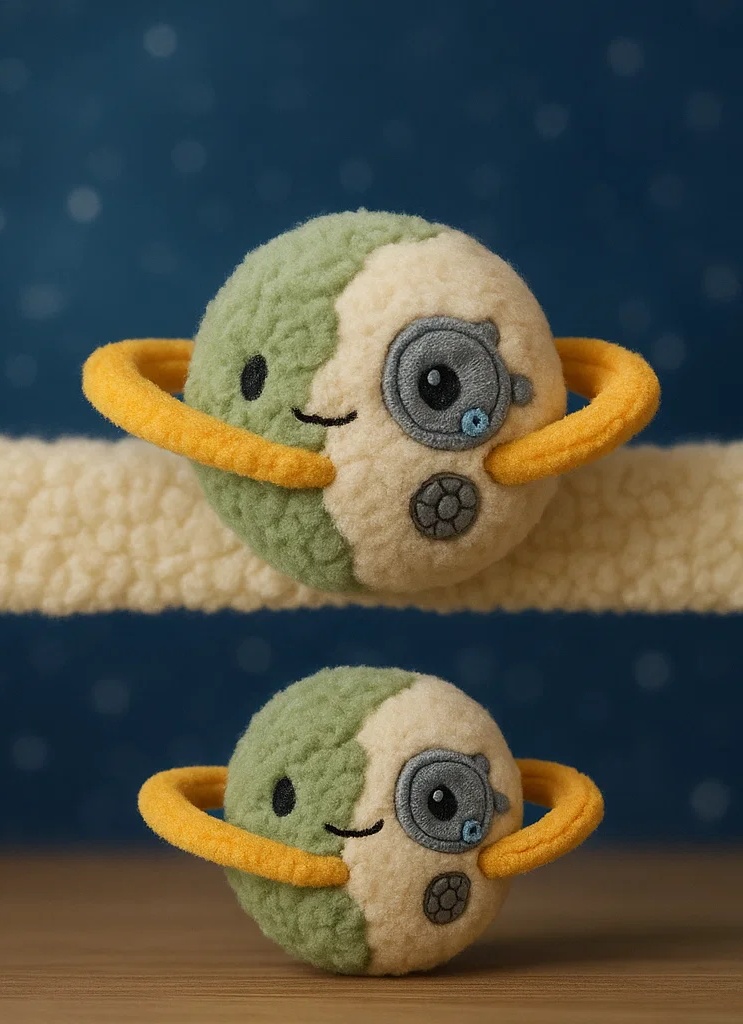 Diadema de Peluche Planeta para Bebé – Accesorio de Cabello Lindo y Suave para Fotografía de Recién Nacidos