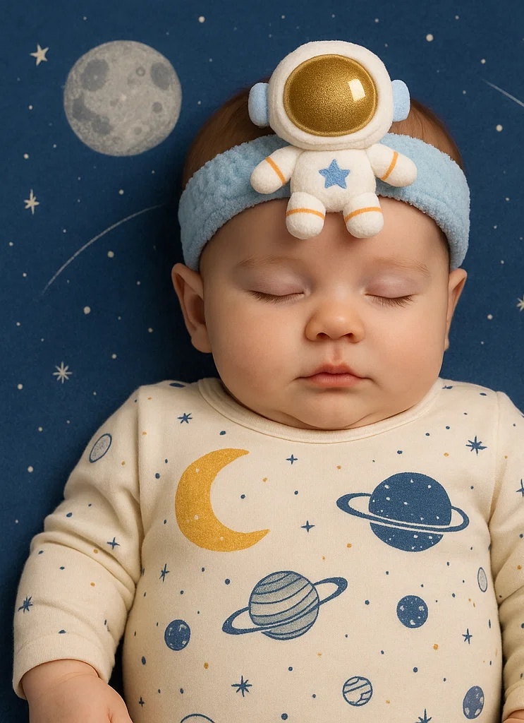 Astronaut Plush Baby Headband – Cute and Soft Baby Headwear for Newborn Photography