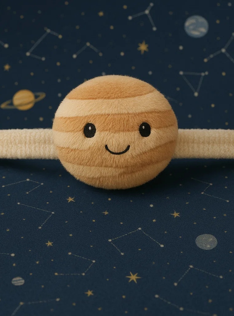 Diadema de peluche planeta para bebé – Accesorio de cabello lindo y suave para fotografía de recién nacidos