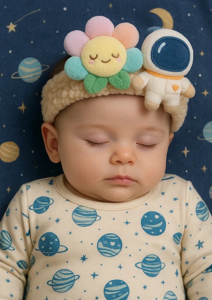 RadiantHalo Astronaut Flower Doll Baby Headband