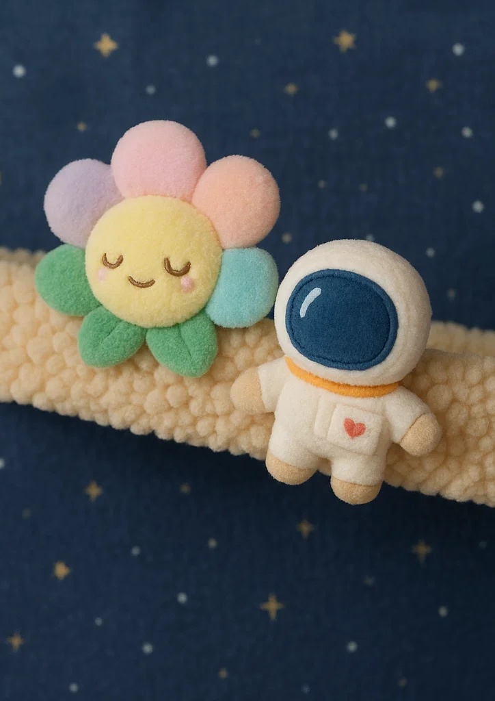 RadiantHalo Astronaut Flower Doll Baby Headband