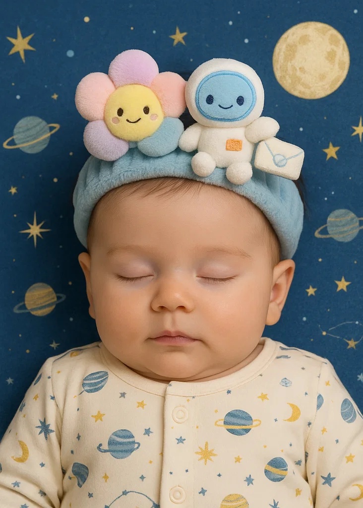 Astronaut and Flower Baby Headband
