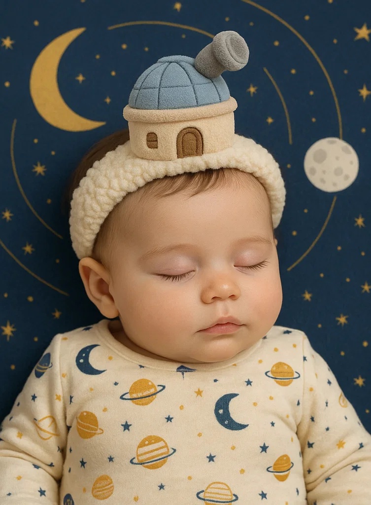 Diadema de peluche modelo de observatório para bebês