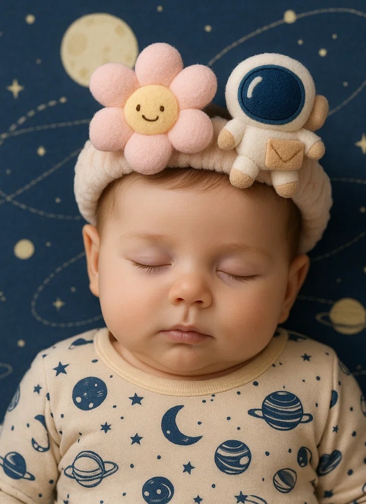 Flower and Astronaut Headband for Babies