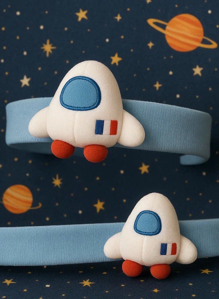 French Rocket Baby Headband – Cute Plush Spacecraft Style