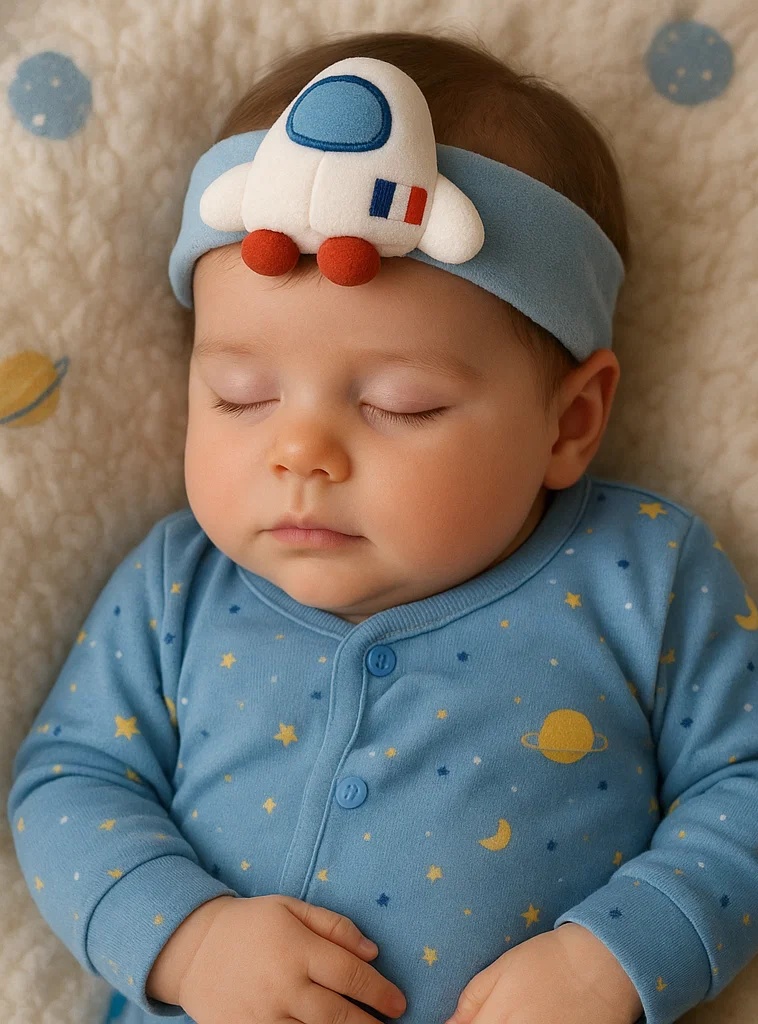 French Rocket Baby Headband – Cute Plush Spacecraft Style