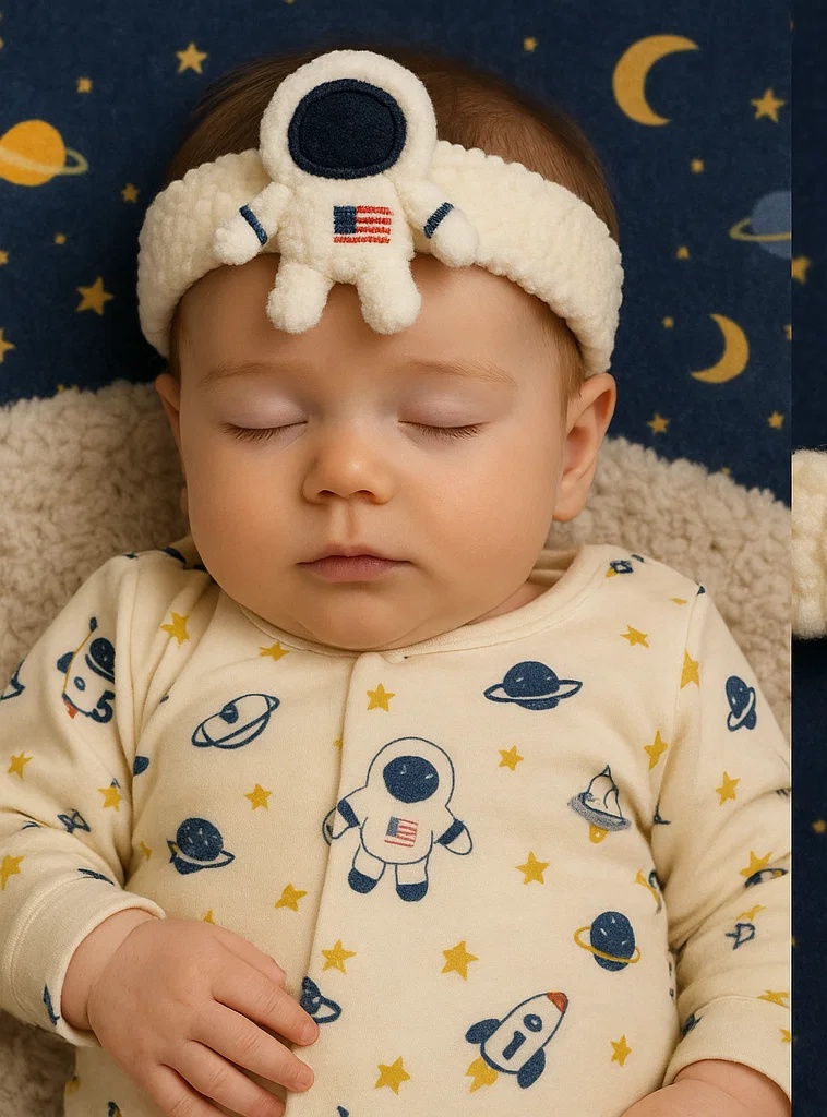 American Astronaut Baby Headband – Cozy Plush NASA Style