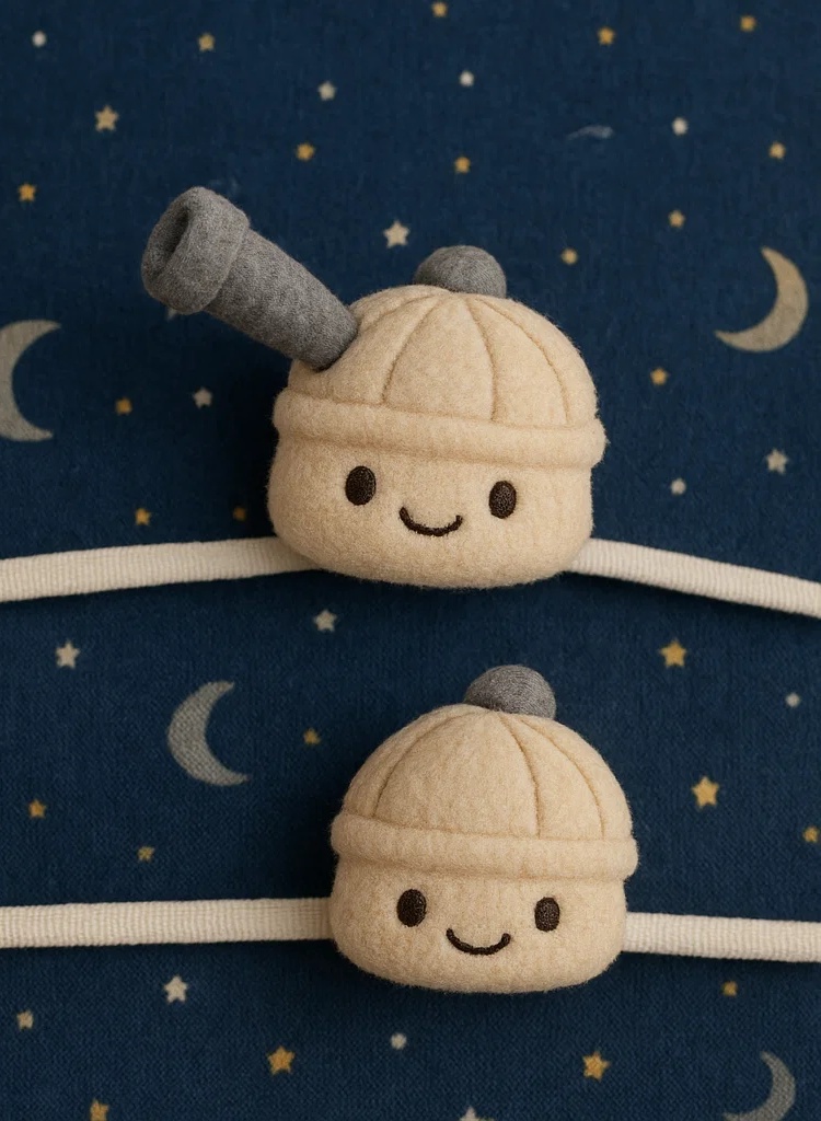 Baby-Stirnband mit Teleskopmodell – Weiches Plüsch-Cartoon-Design