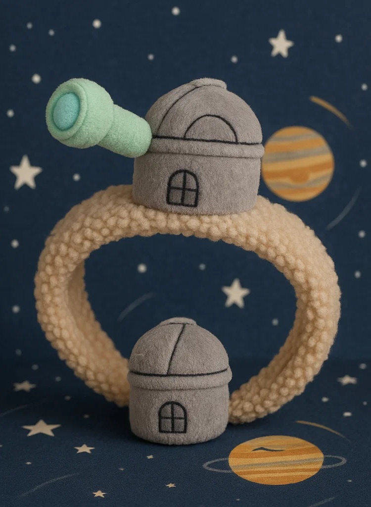 Bandeau bébé modèle télescope – Design en peluche douce et style dessin animé