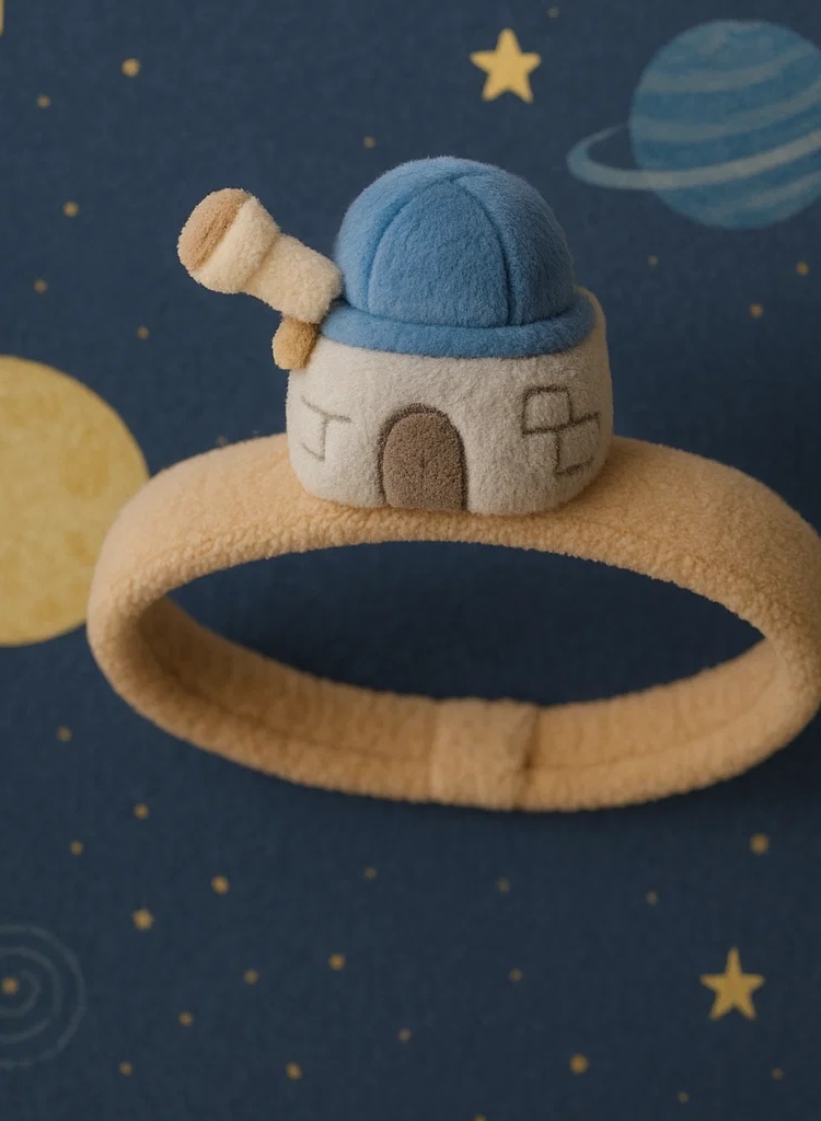 Cinta para el pelo de bebé con modelo de telescopio – Diseño de peluche suave y estilo caricatura