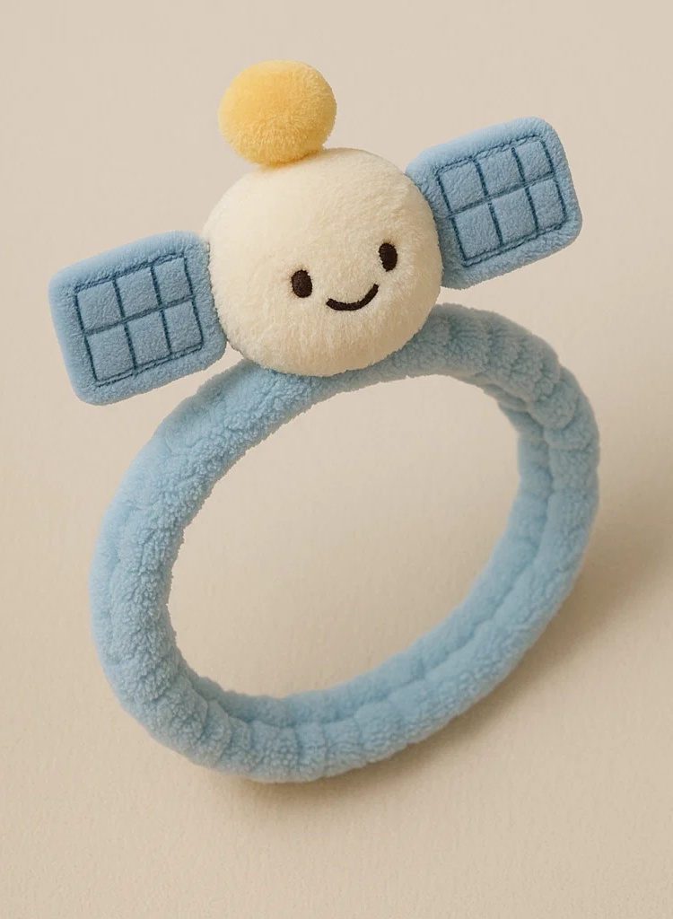 Satellite Antenna Baby Headband – Plush Orbital Theme Accessory