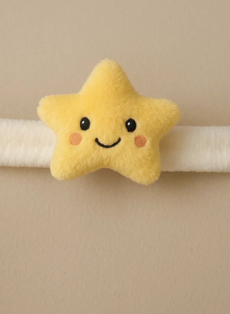Yellow Star Baby Headband – Plush Celestial Cartoon Style