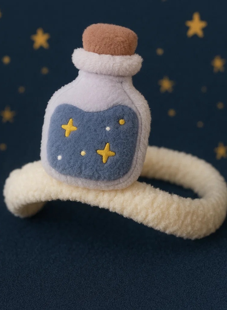 Magic Potion Baby Headband – Starry Bottle Plush Design
