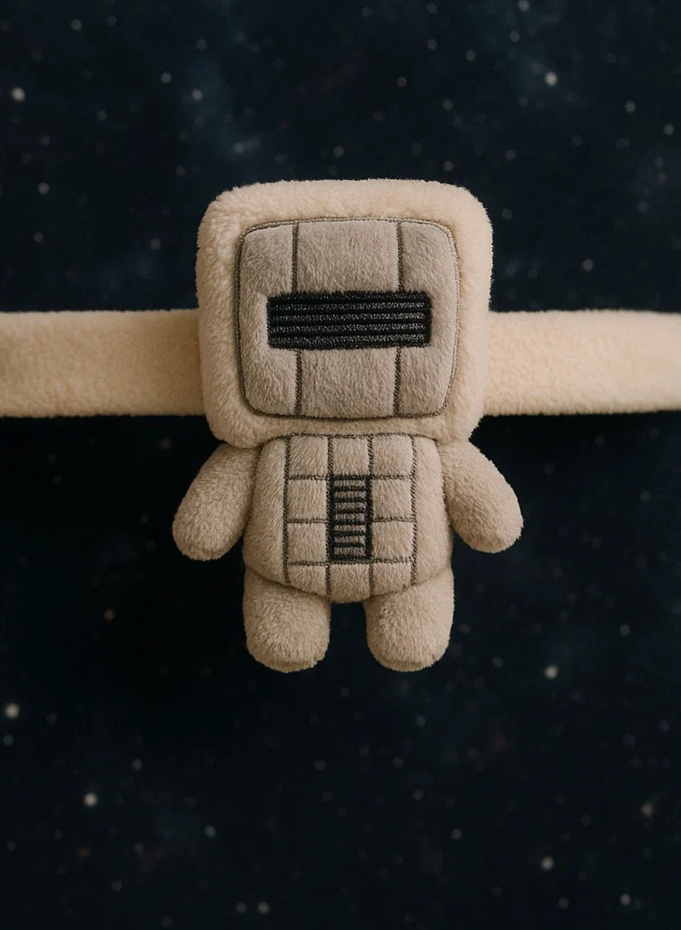 Robot Face Baby Headband – Minimalist Plush Design for Infants